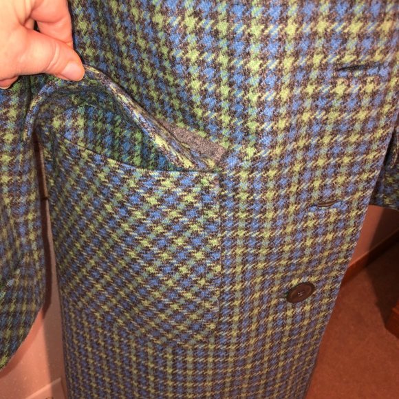 Sz M Ed Beehan's Tweed Shop Vintage 60’s 70’s Green Plaid Wool Jacket - Picture 9 of 16